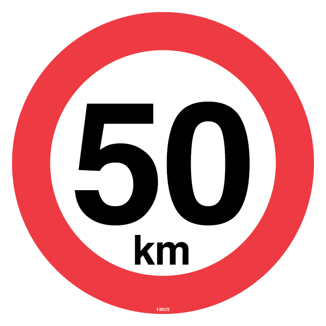 50 km. Hastighedsbegrænsning skilt