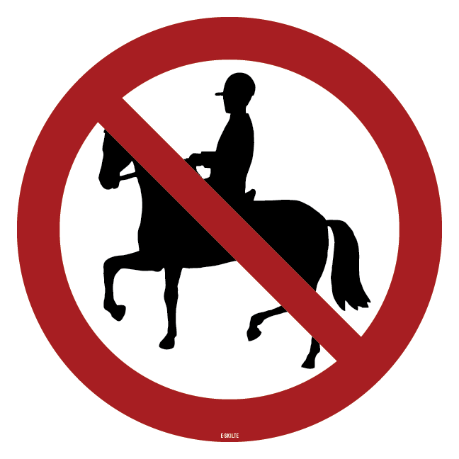 Rideforbud skilt