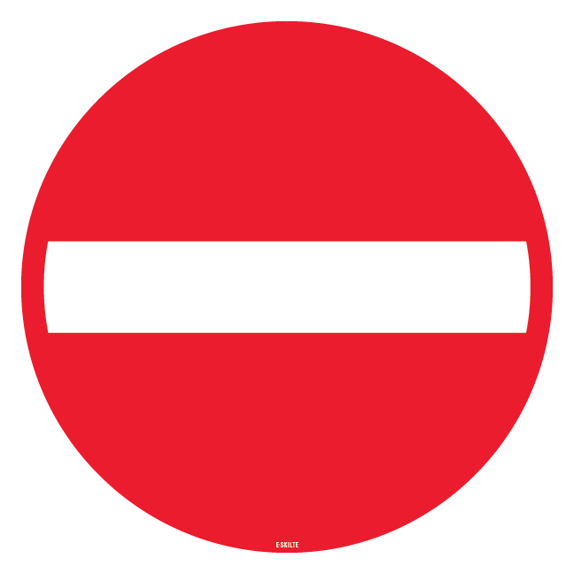 Indkørsel forbudt. Skilt