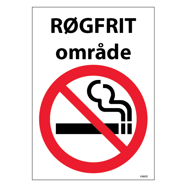 Røgfrit område Skilt