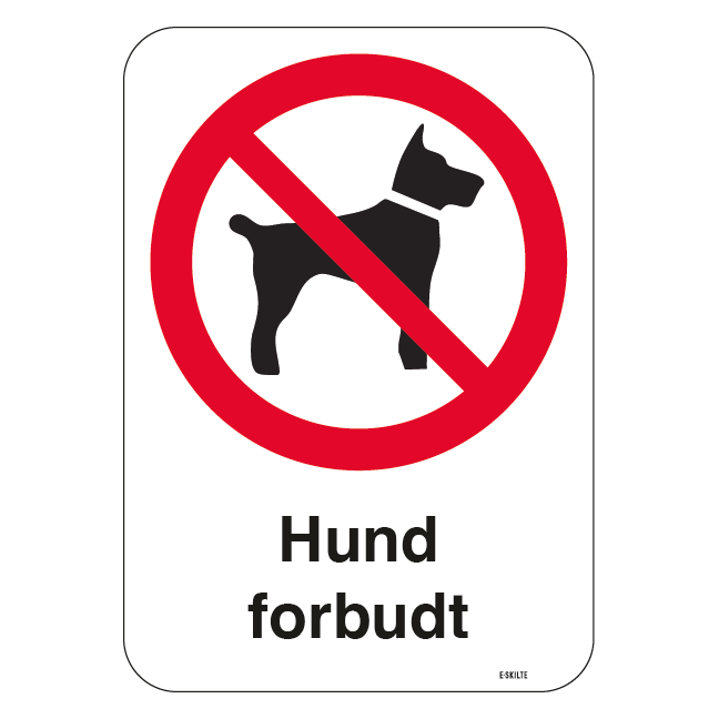 Hund forbudt skilt