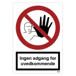 Ingen adgang skilte
