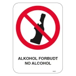 Alkohol forbudt No Alcohol skilt