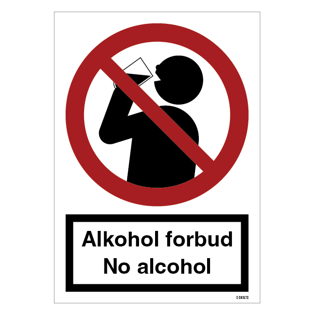Alkohol forbudt No Alcohol skilt
