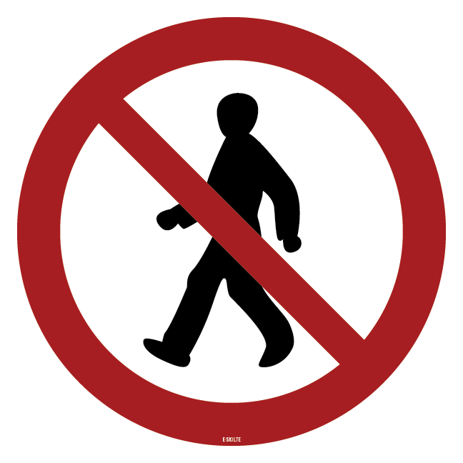 Gående forbudt skilt