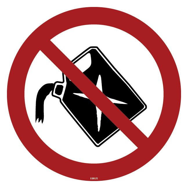 Brændstof påfyldning forbud skilt