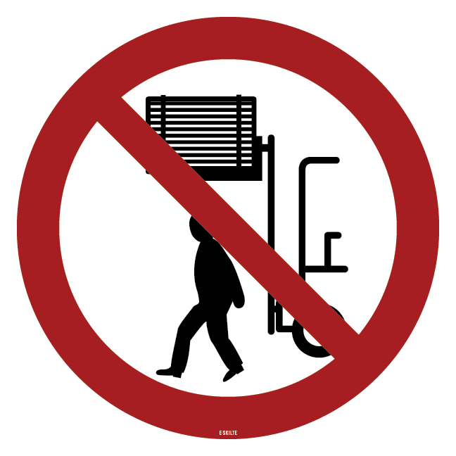 Passage under truck forbud skilt