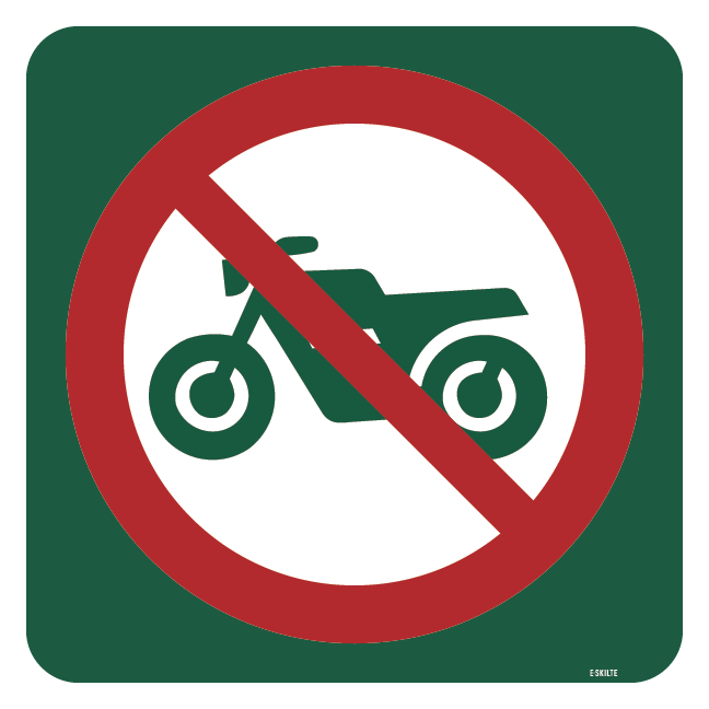 Motorkørsel forbudt skilt