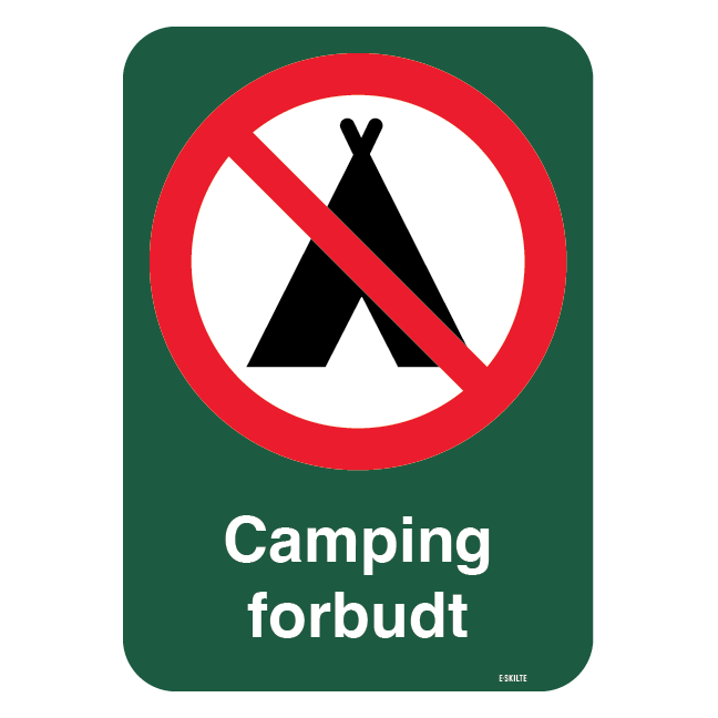 Camping forbudt forbudsskilt