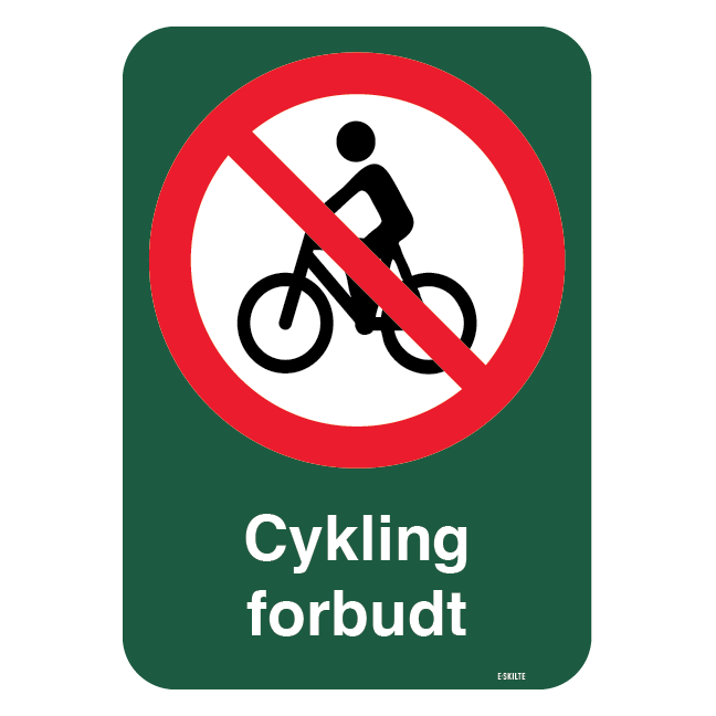 Cykling forbudt forbudsskilt