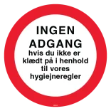 Beklædning forbudt skilte