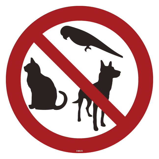 Husdyr forbudsskilt. Forbudsskilt