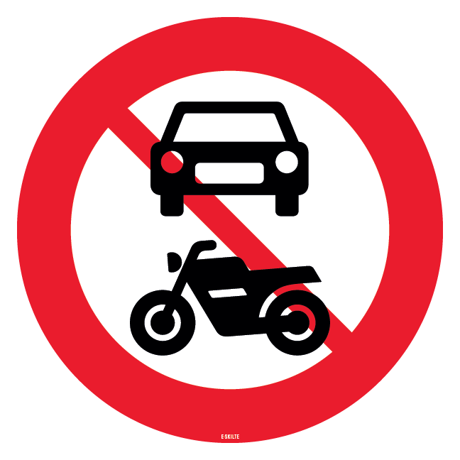 Forbudsskilt - Bil og MC