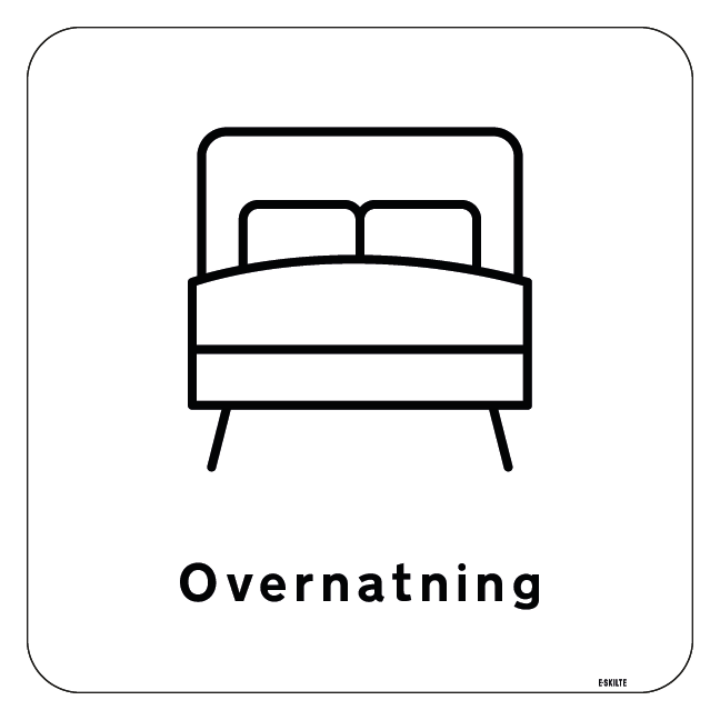 Overnatning Skilt