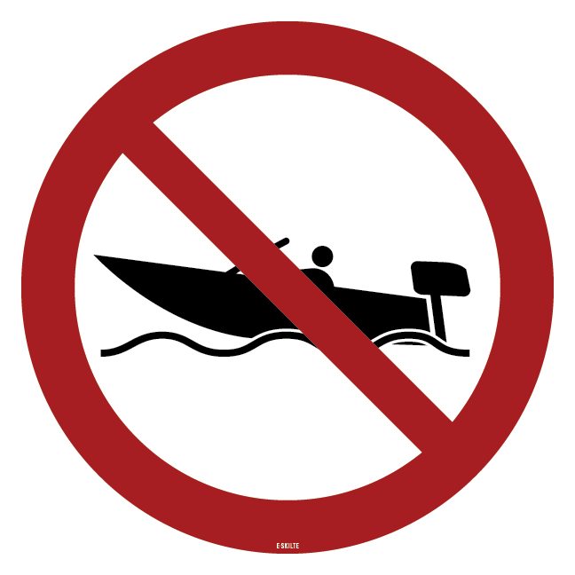 Motorbåds forbudsskilt Skilt