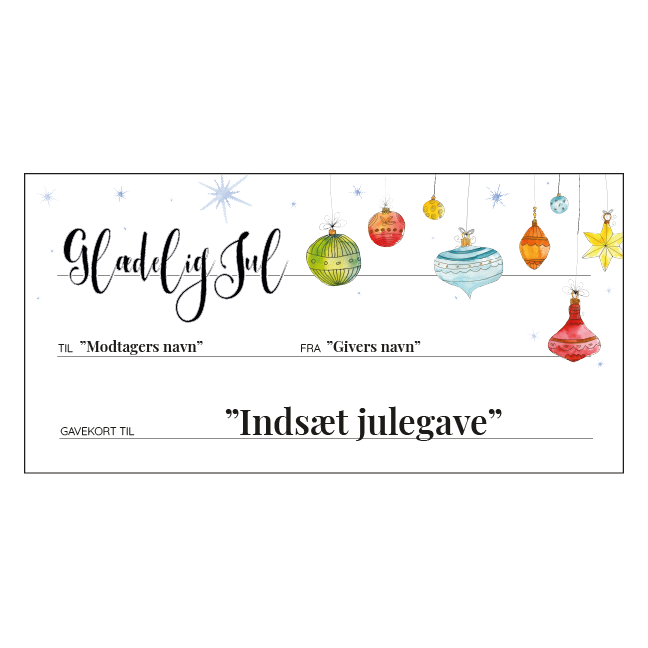 Gavekort julegave minimalistisk