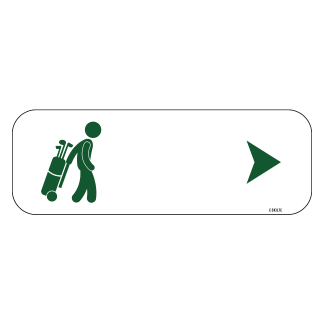 Gå til højre grønt golf skilt