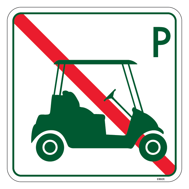 Golfbil parkering forbudt skilt