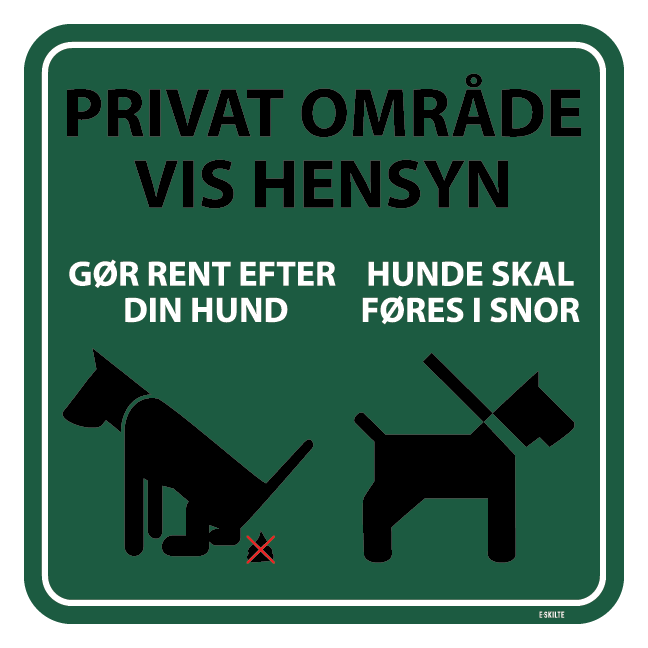 Privat område vis hensyn. Skilt