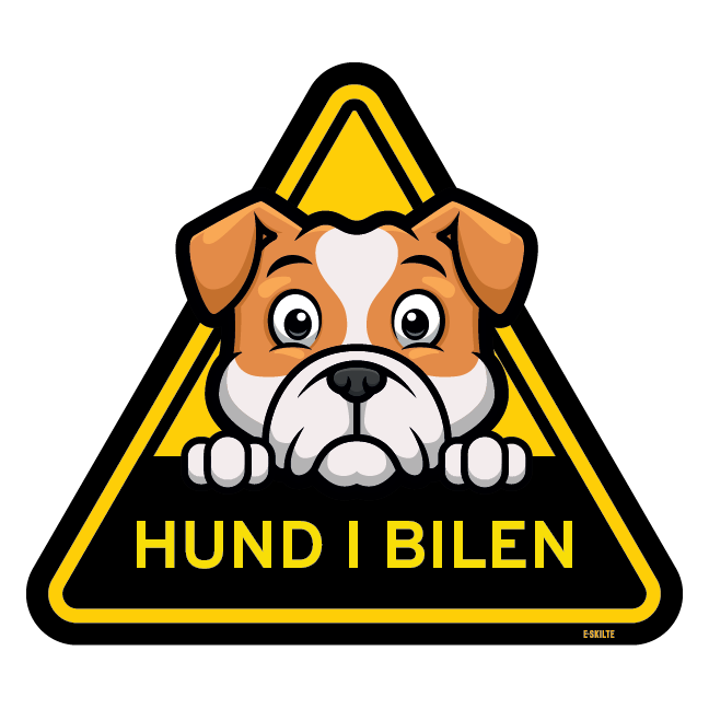 Hund i bilen skilt Bulldog
