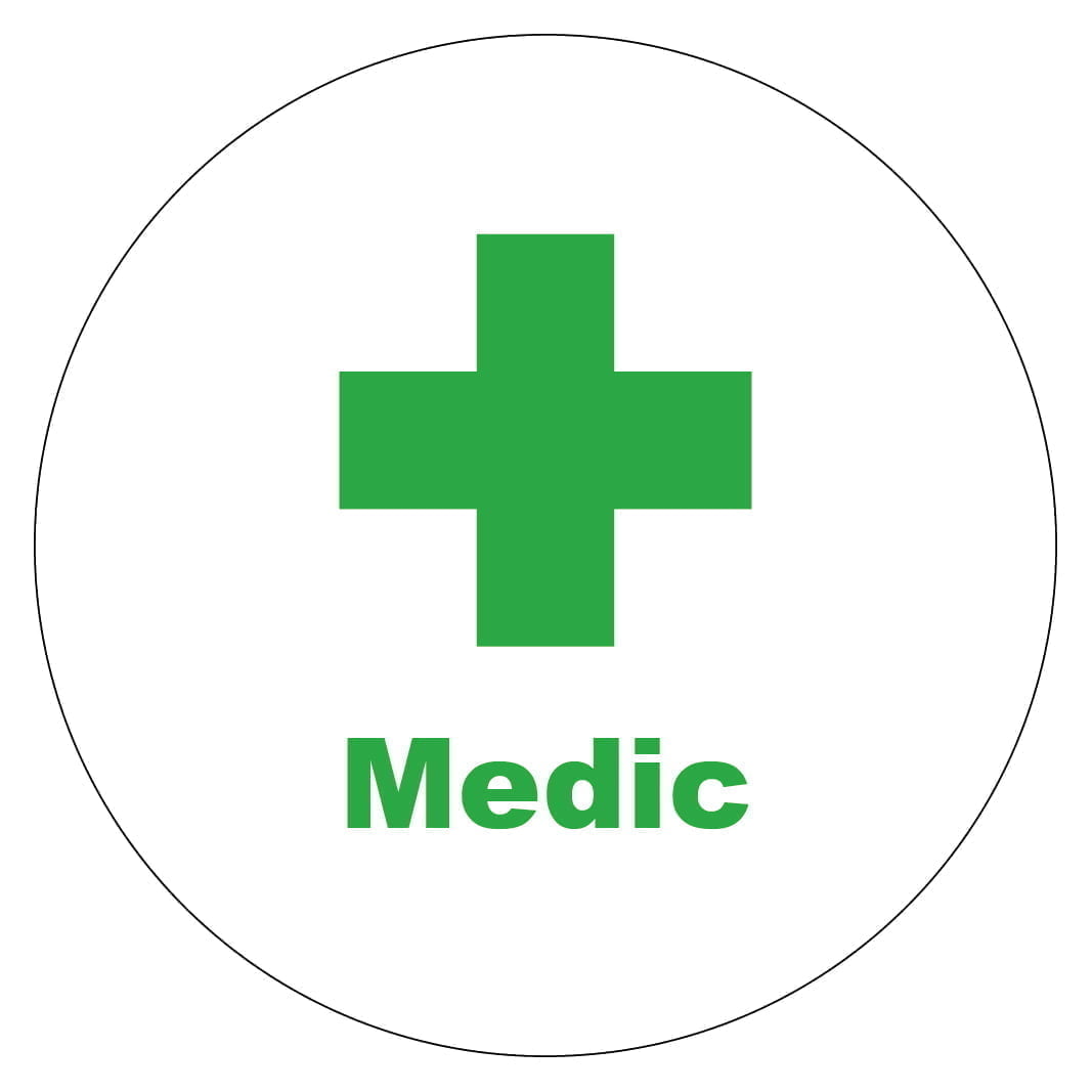 Medic hvidt hjelmmærke