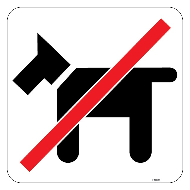 Hund forbudt. Hunde skilt