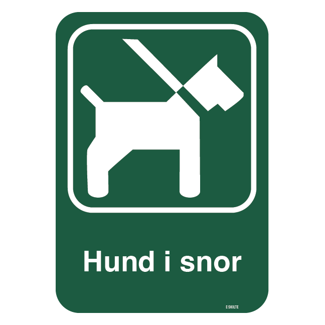 Hundeskilt - Hund i snor