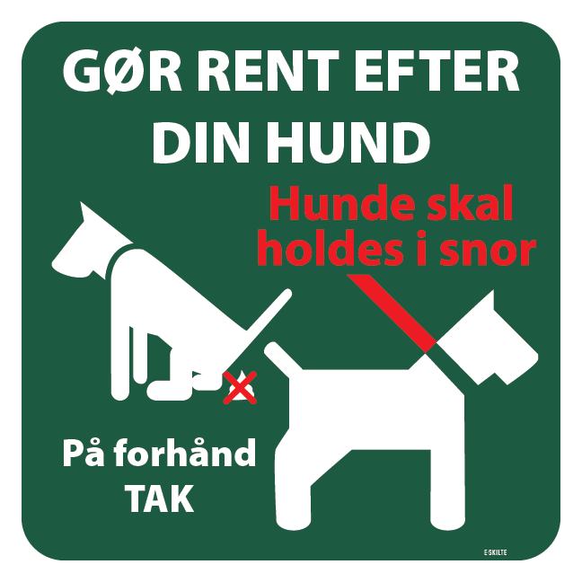 Gør rent efter din hund. Hundeskilt