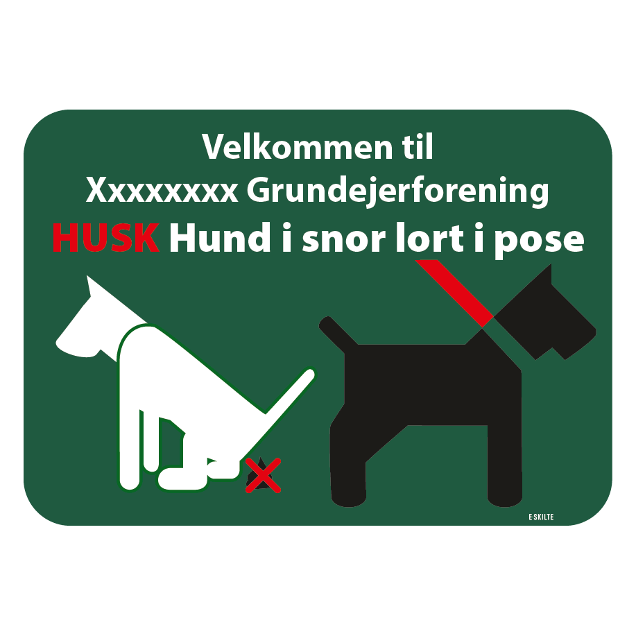 Grundejer Hundeskilt Grøn. Skilt