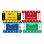 Kalibreringsmærker med 'Gyldig til' i flere farver, Selvklæbende, 50x30mm