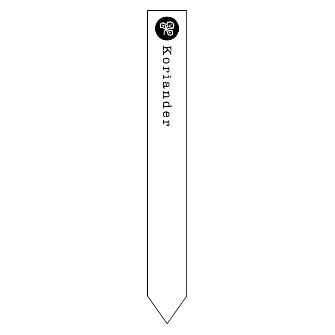 Koriander køkkenhaveskilt pløk