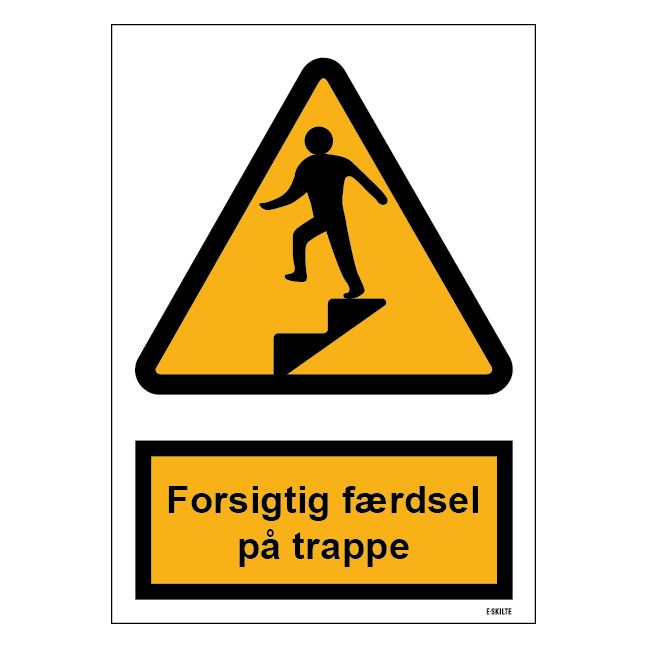 Forsigtig færdsel på trappe skilt til landbrug