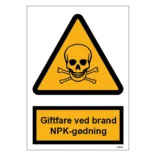 Giftfare ved brand (NPK-gødning) skilt til landbrug