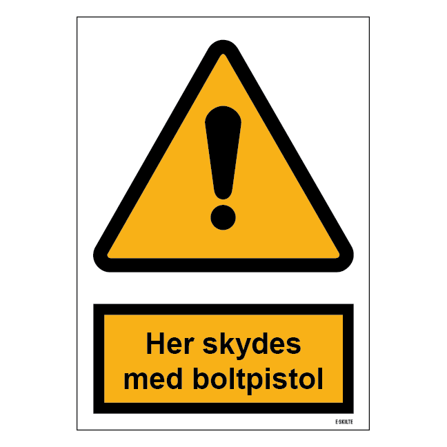 Her skydes med boltpistol skilt til landbrug