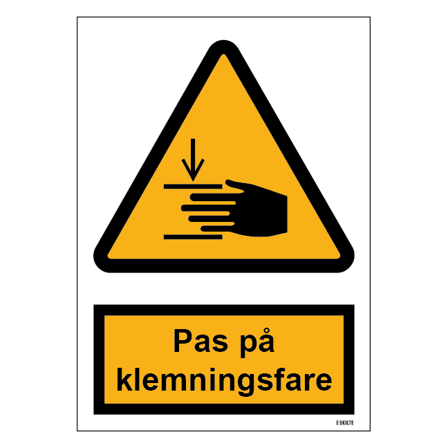 Pas på klemningsfare skilt til landbrug