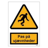 Pas på ujævnheder skilt til landbrug