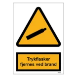 Trykflasker fjernes ved brand skilt til landbrug