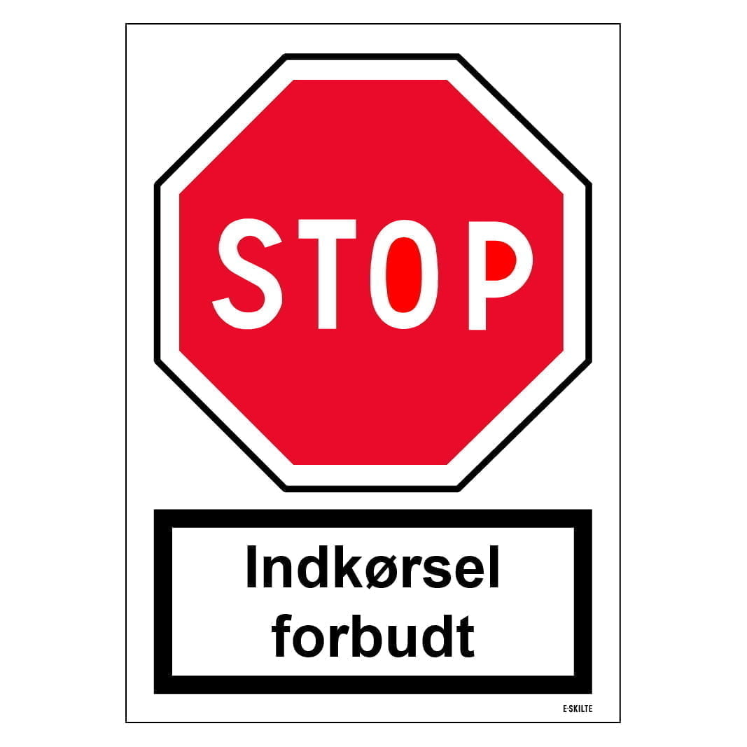 Indkørsel forbudt skilt til landbrug
