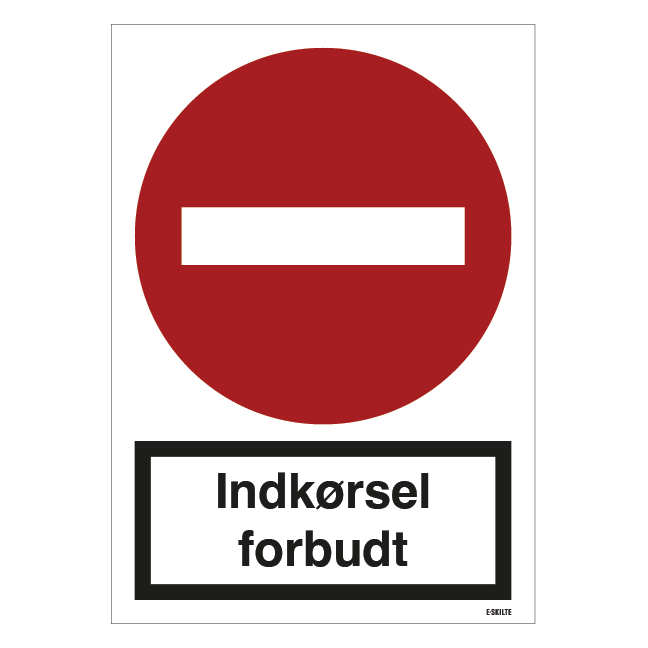 Indkørsel forbudt skilt til landbrug