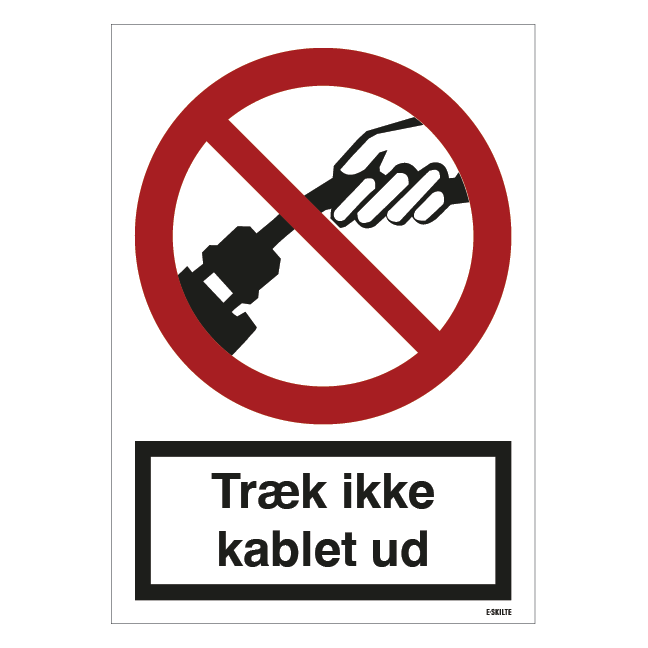 Træk ikke kablet ud skilt til landbrug