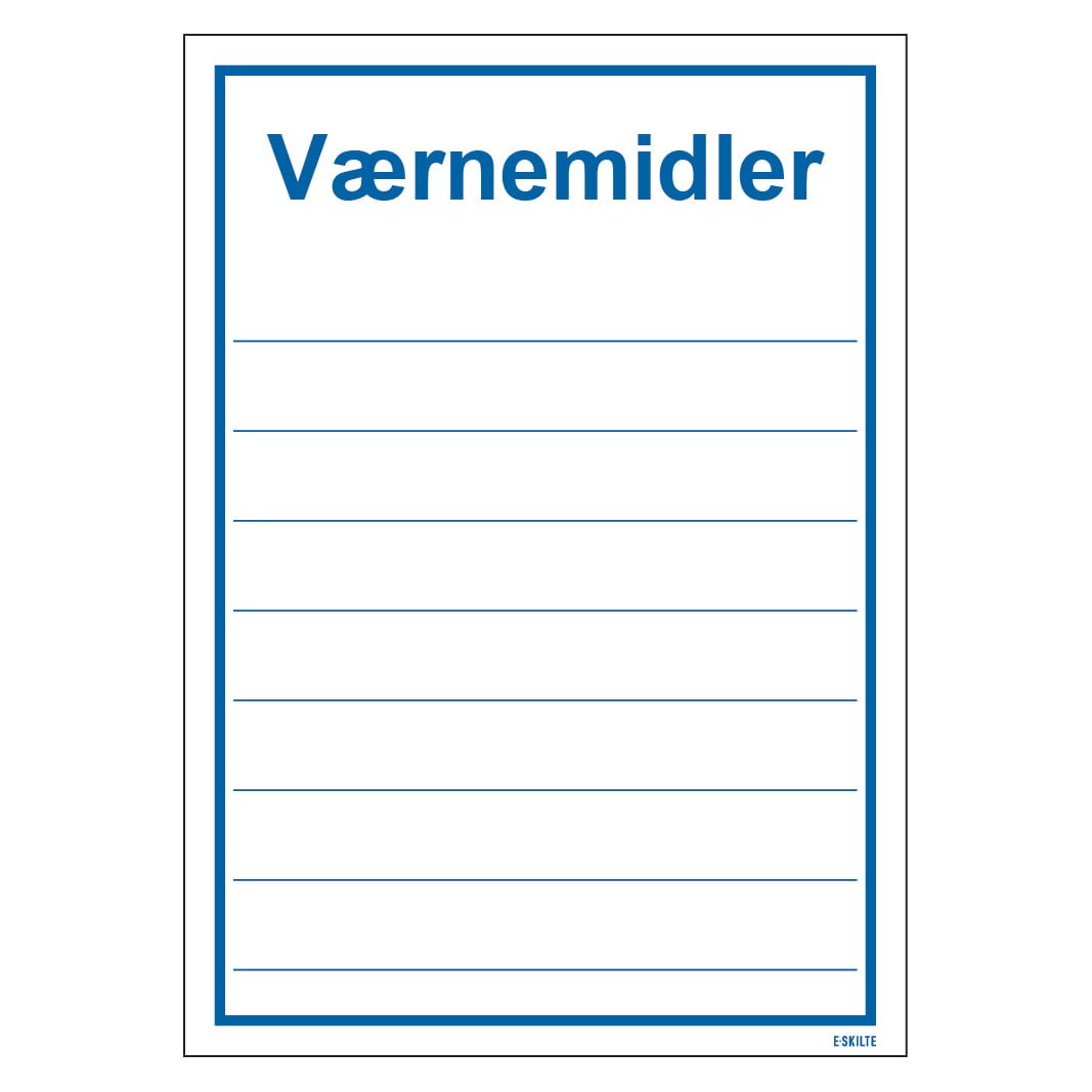 Værnemidler skilt til landbrug