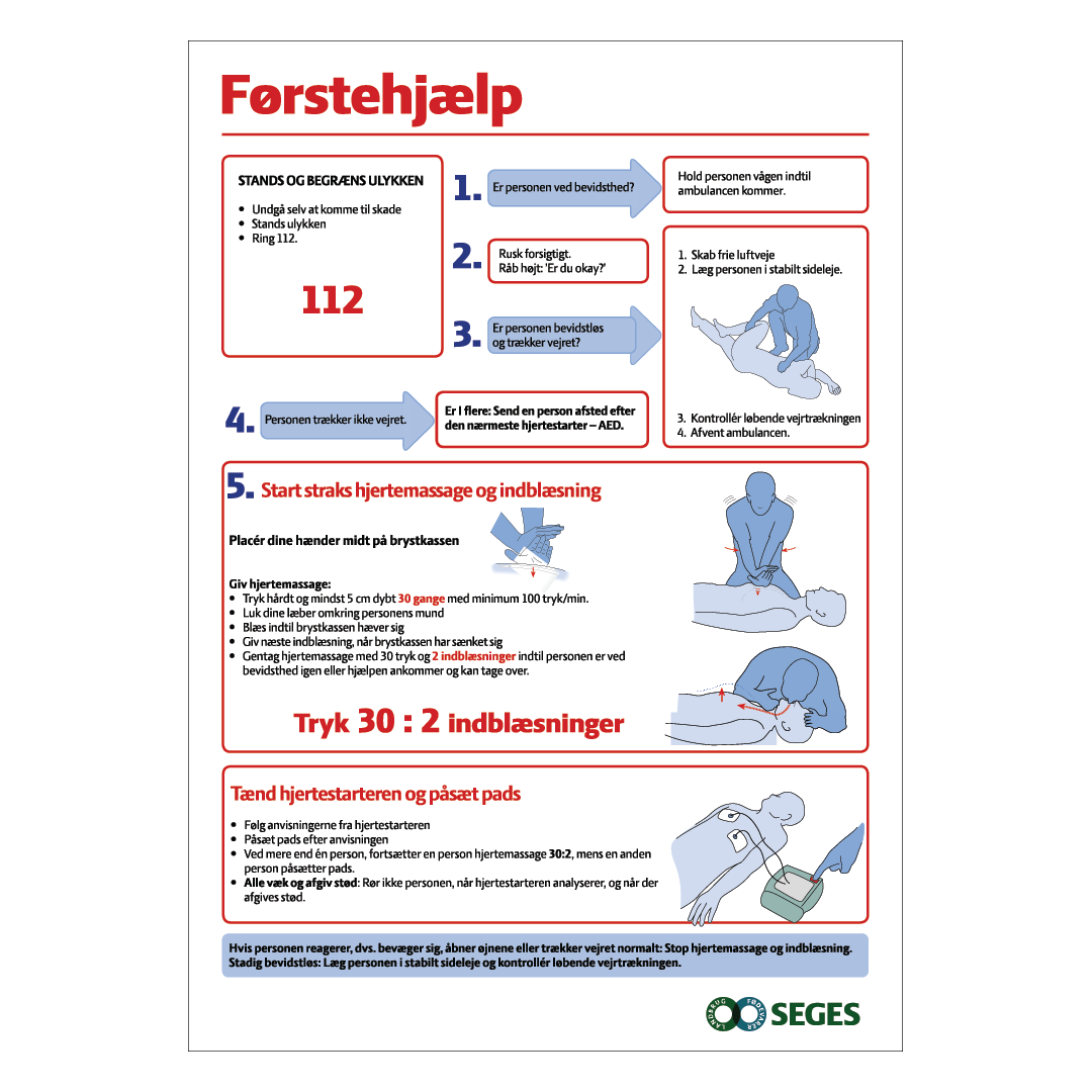 Førstehjælp skilt til landbrug