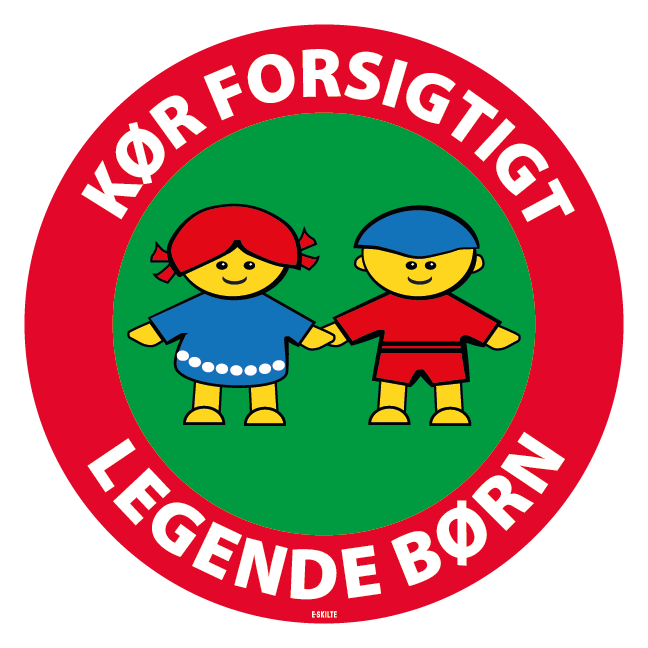 Kør forsigtigt legende børn Grøn Skilt