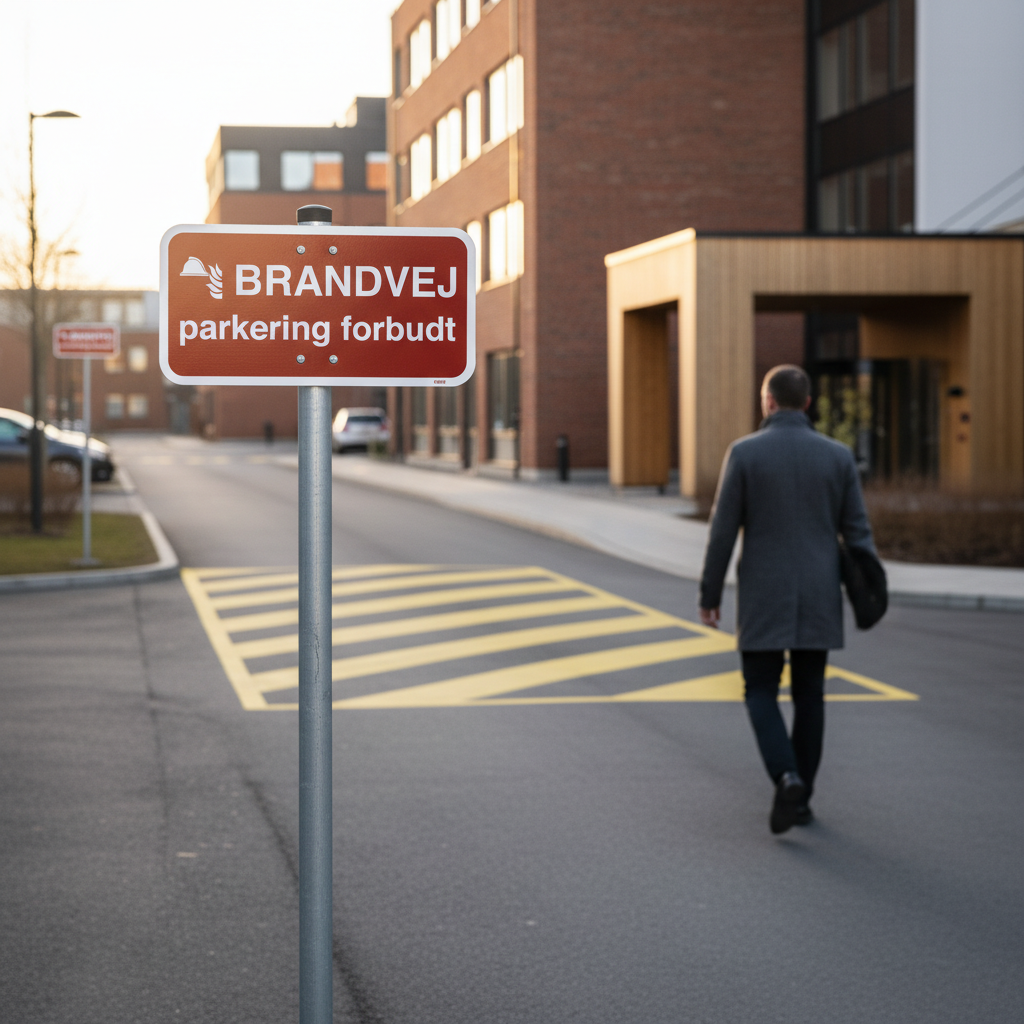 Brandvej parkering forbudt skilt - Billede 4