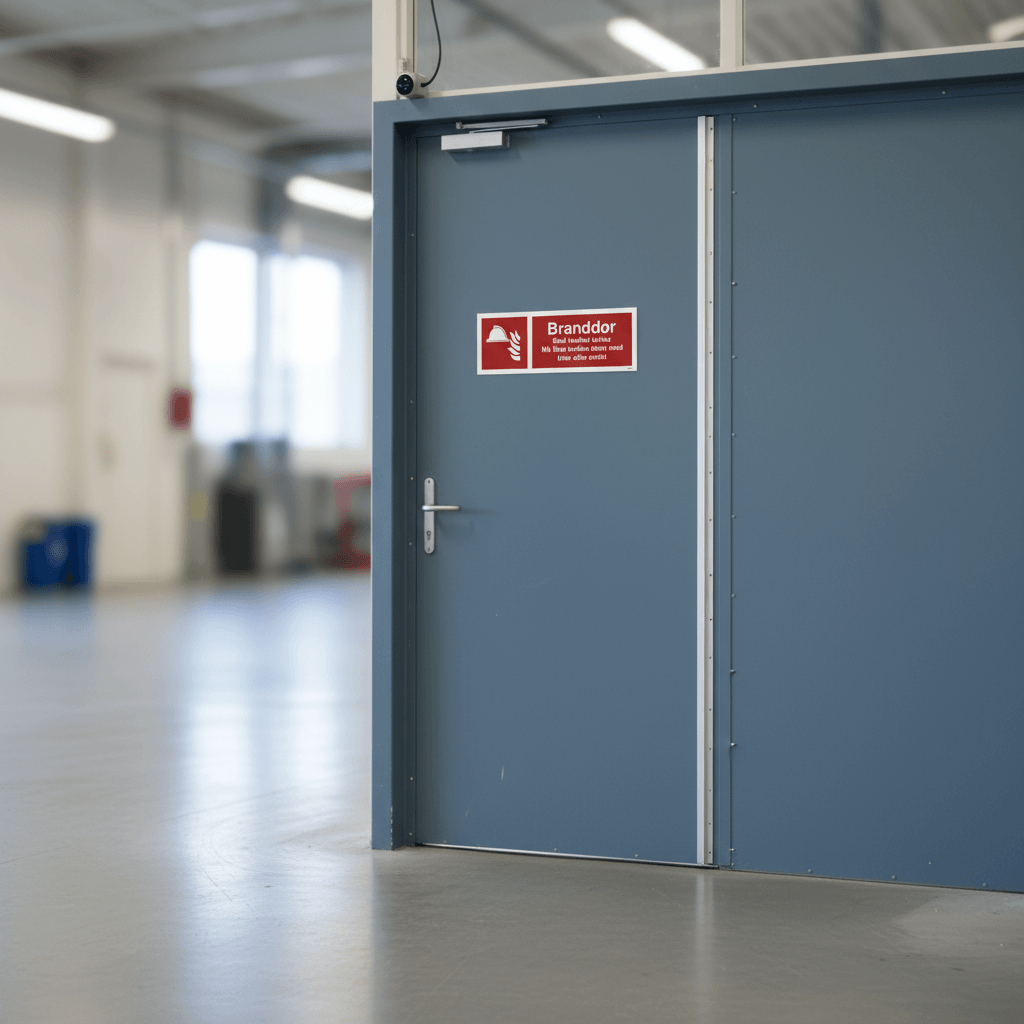 Branddør Skal holdes lukket, Må ikke holdes åben, med kiler eller andet skilt - Billede 3