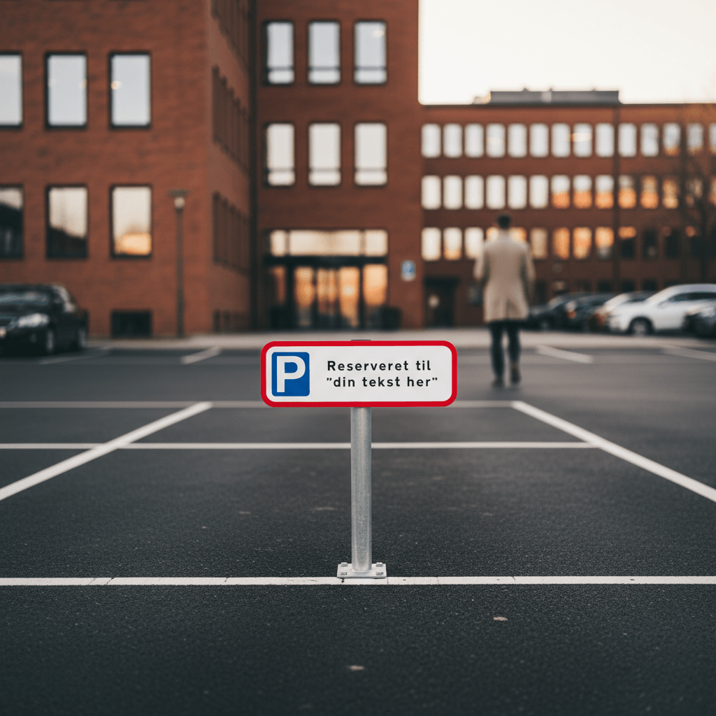 Parkeringsskilt - Reserveret til nr. plade skilt - Billede 2