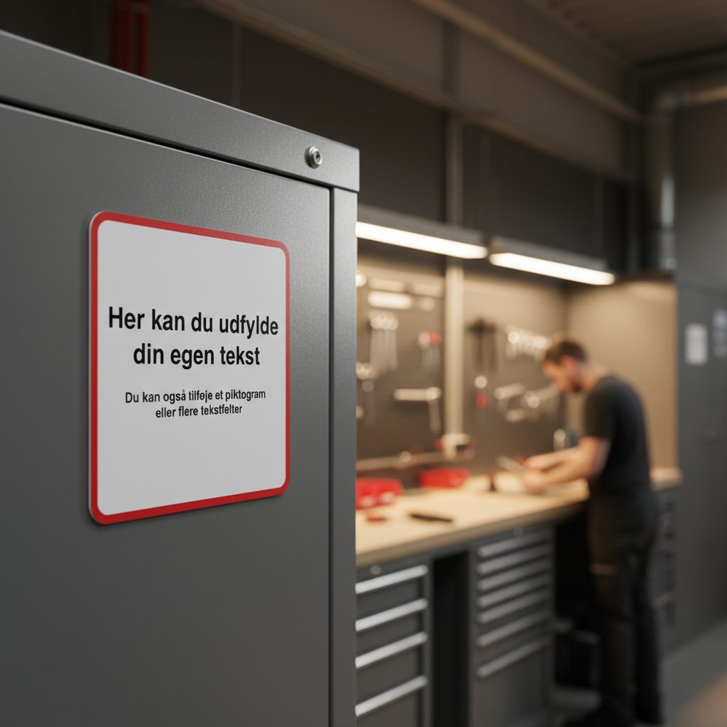 Design-selv skilt kvadratisk med rød ramme - Billede 3