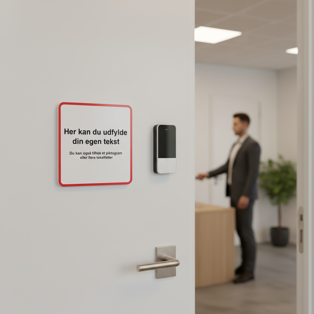 Design-selv skilt kvadratisk med rød ramme - Billede 5