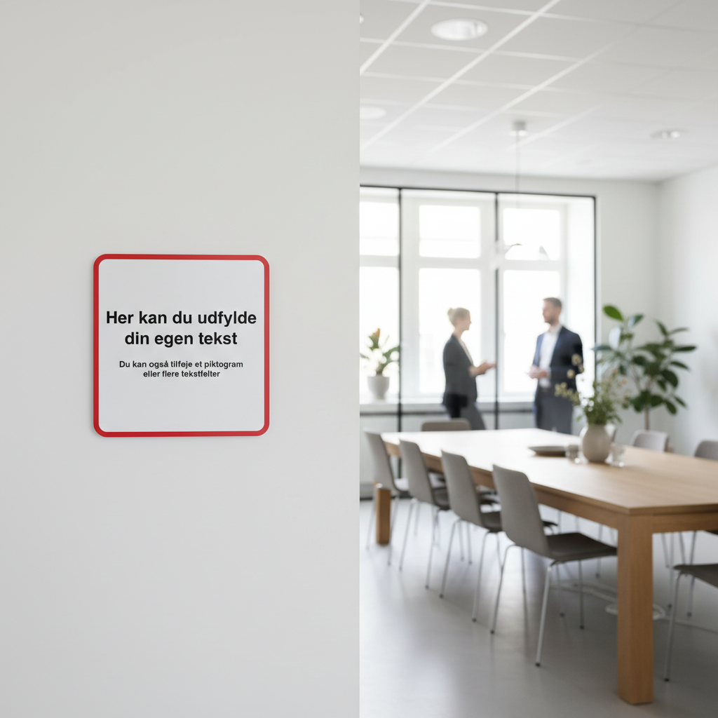 Design-selv skilt kvadratisk med rød ramme - Billede 4