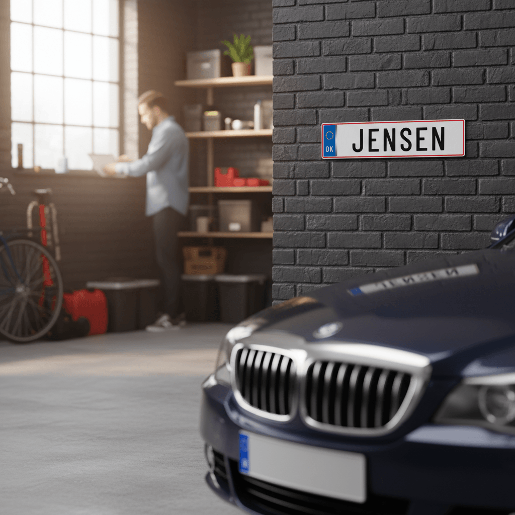 DK nummerplade skilt med valgfrit navn - Billede 2